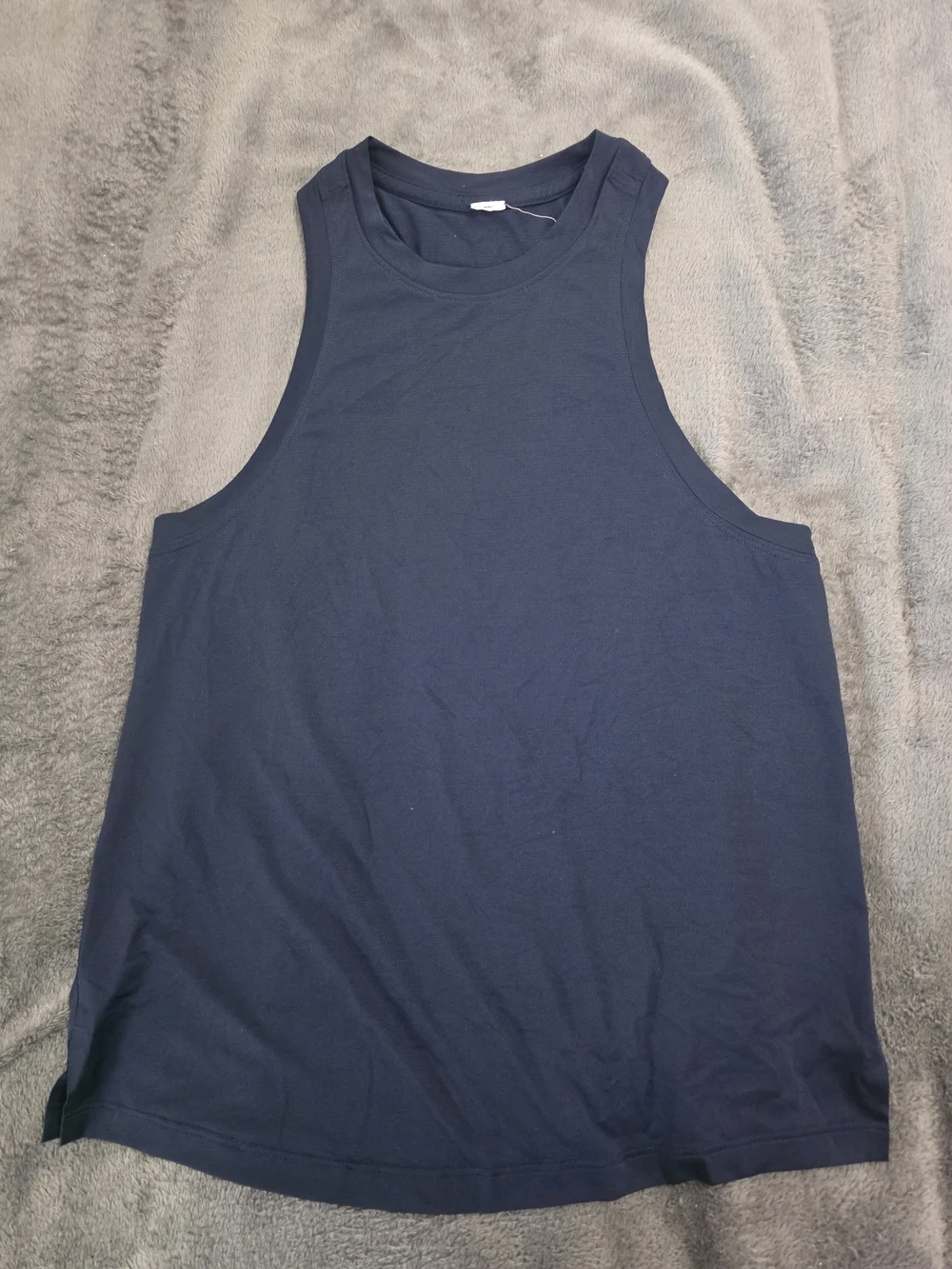 Womens Navy Muscle Tank Top - Performance Stretch